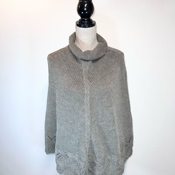 COCOGIO Italy Hand Knit Poncho Cape Anthropologie Alpaca One Size - Picture 2 of 7
